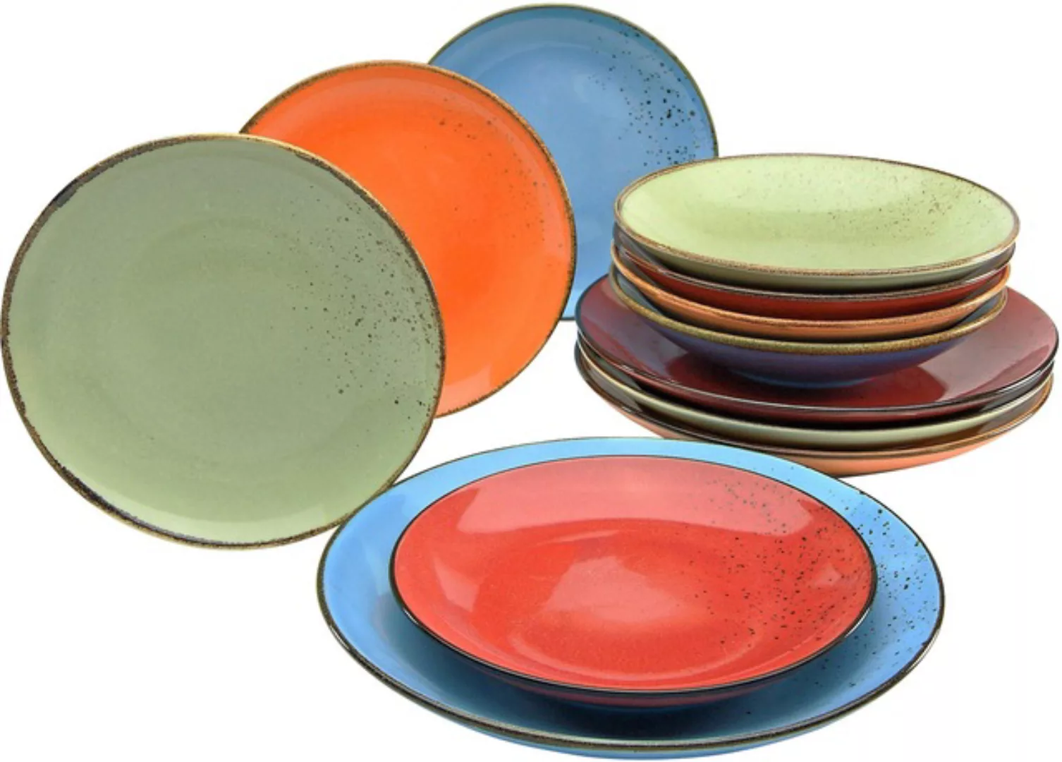 CreaTable Tafelservice »Geschirr-Set NATURE COLLECTION Mediterran«, (Set, 1 günstig online kaufen