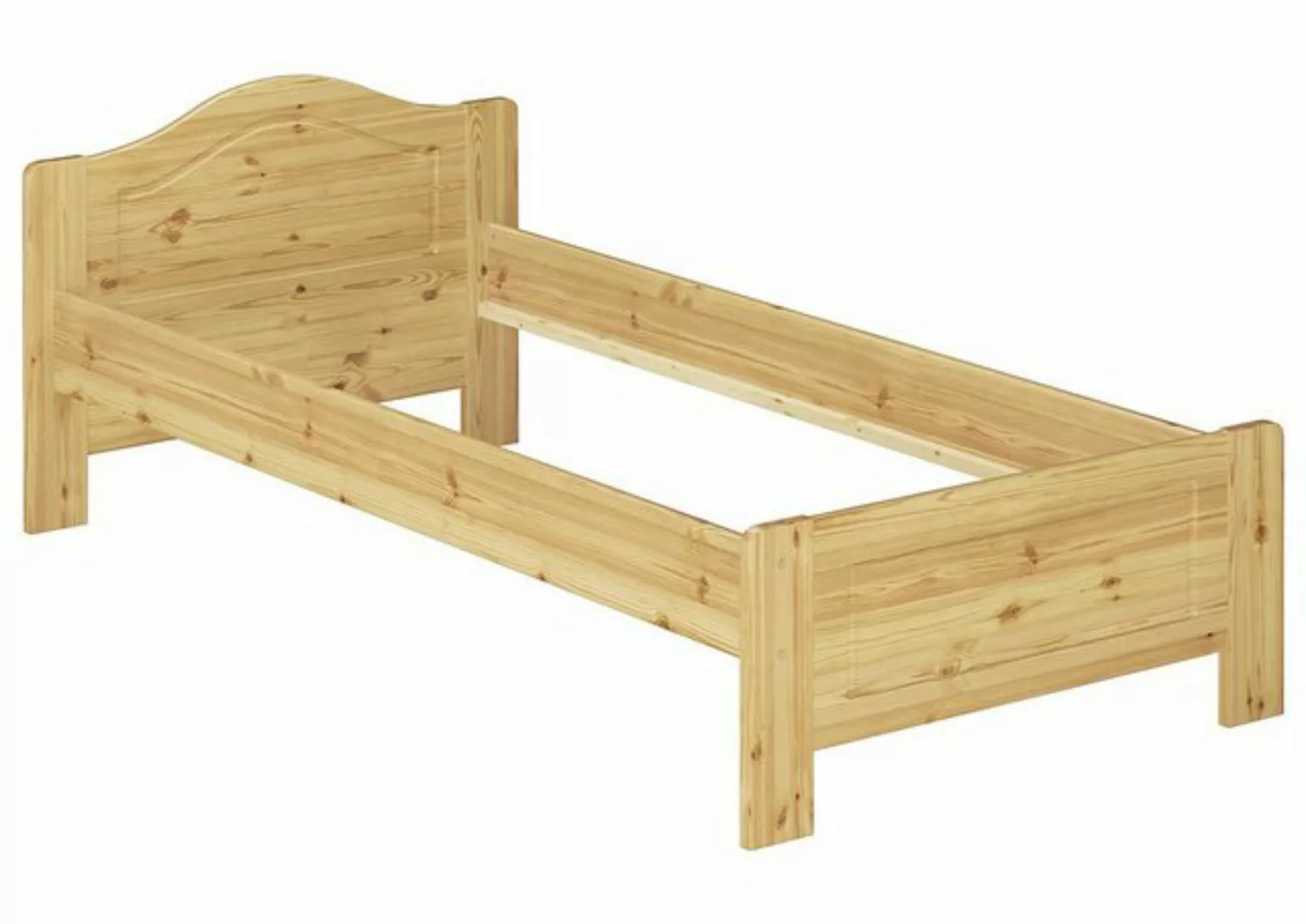 ERST-HOLZ Bett Bettgestell Landhaus Kiefer massiv 90x200, Kieferfarblos lac günstig online kaufen