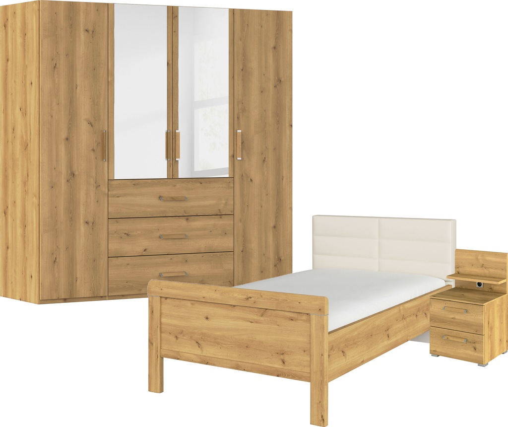 rauch Schlafzimmer-Set "Evelyn", (Set, 3 tlg.), Schrank und Bett in 2 Breit günstig online kaufen