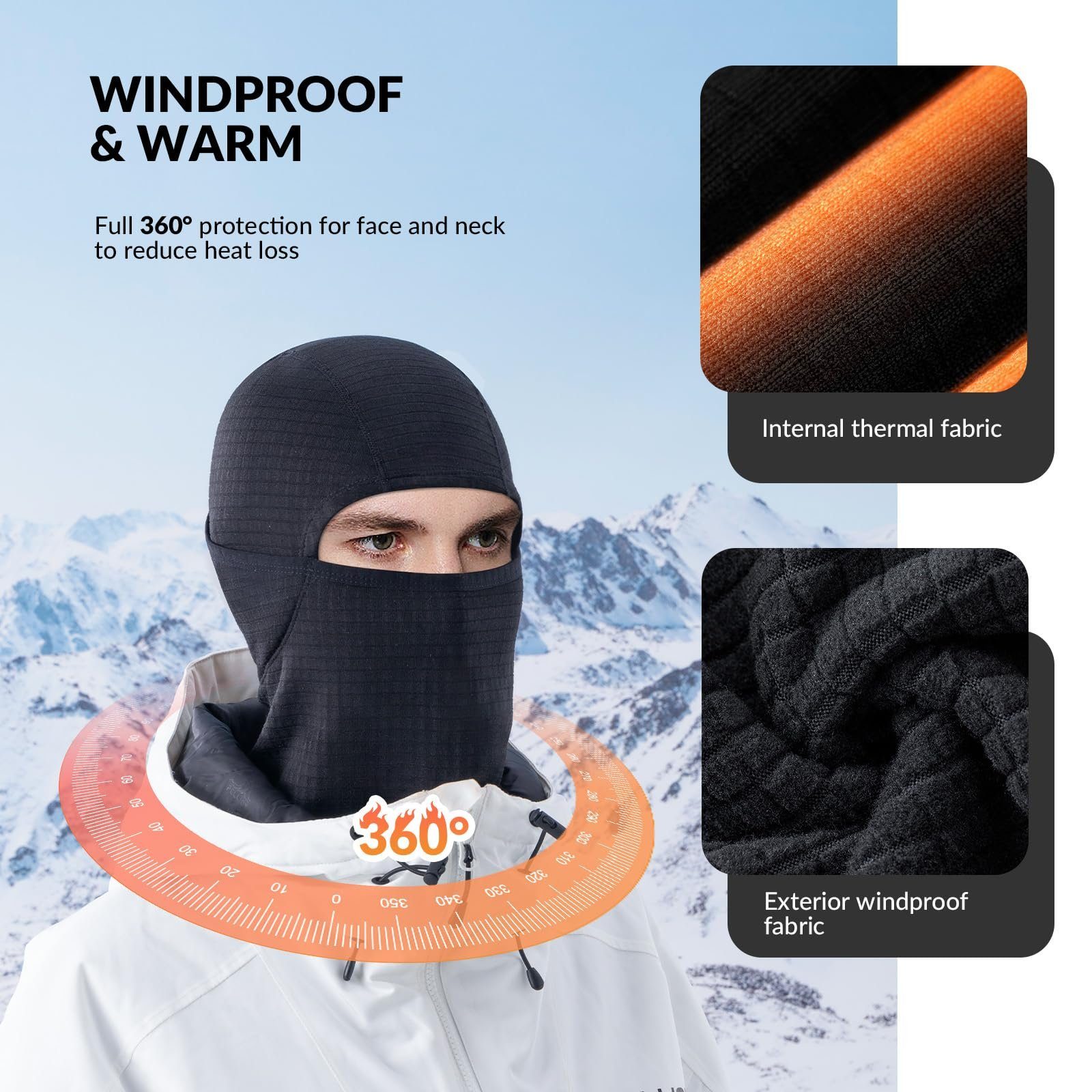 ROCKBROS Sturmhaube Warme Winddichte Atmungsaktive Sturmmaske günstig online kaufen