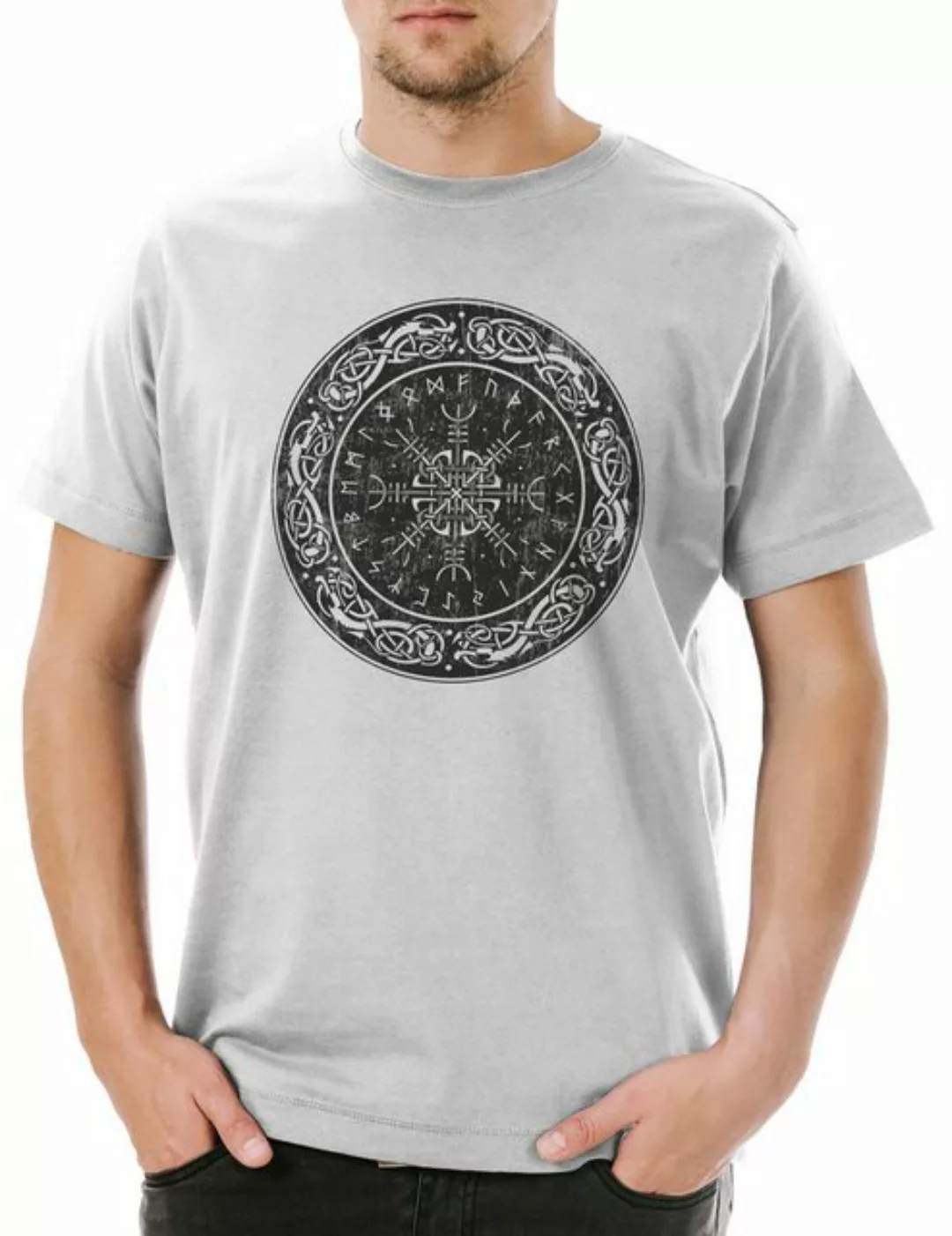 Urban Backwoods Print-Shirt Viking Shield I Herren T-Shirt Schild Knoten Wa günstig online kaufen