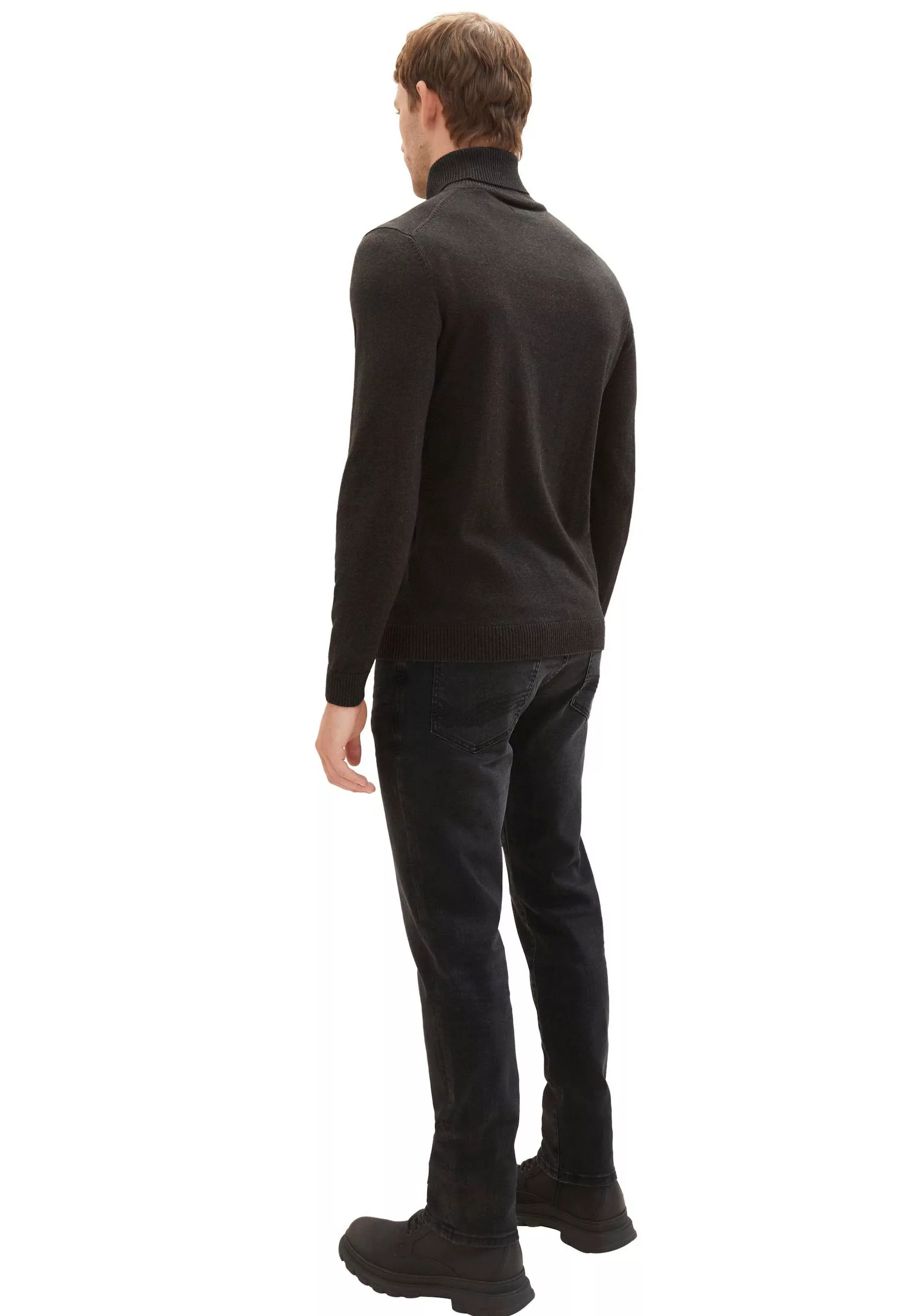 Tom Tailor Herren Jeans JOSH - Slim Fit - Schwarz - Used Dark Stone Black D günstig online kaufen