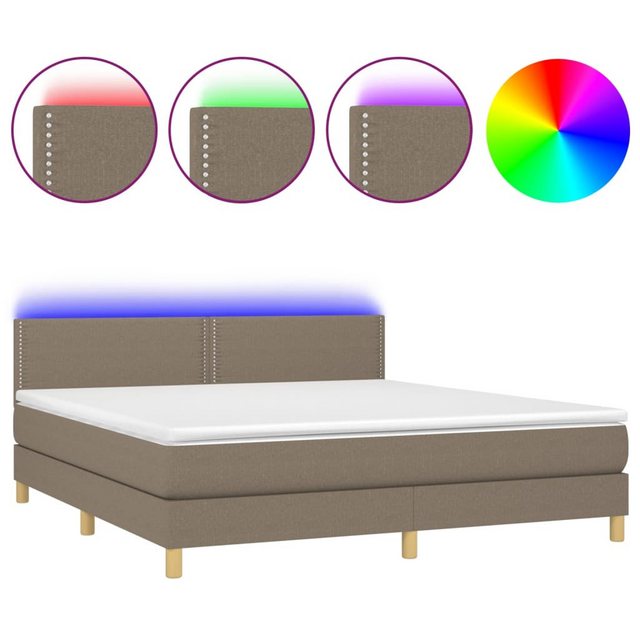 vidaXL Boxspringbett Bett Boxspringbett komplett mit Matratze & LED Stoff ( günstig online kaufen