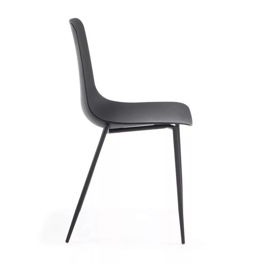 Esstisch Stühle in Schwarz Kunststoff und Stahl (4er Set) günstig online kaufen