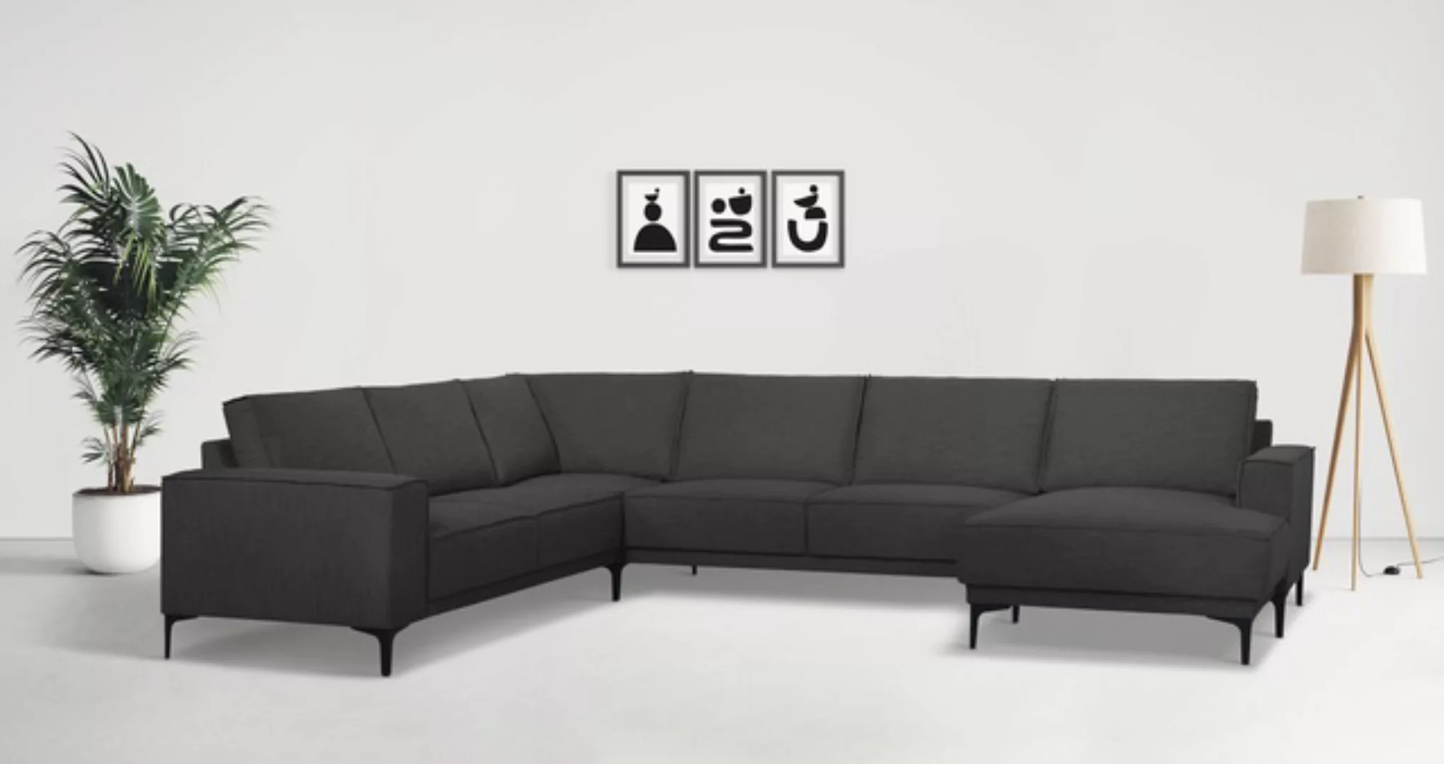 Places of Style Wohnlandschaft »XXL Sofa Oland, Struktur, Flachgewebe, Luxu günstig online kaufen