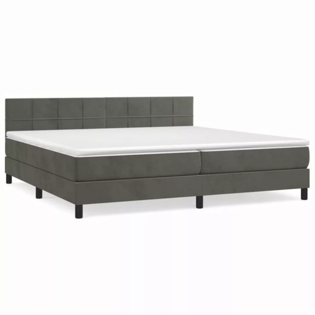 furnicato Bett Boxspringbett mit Matratze Dunkelgrau 200x200 cm Samt (1-tlg günstig online kaufen