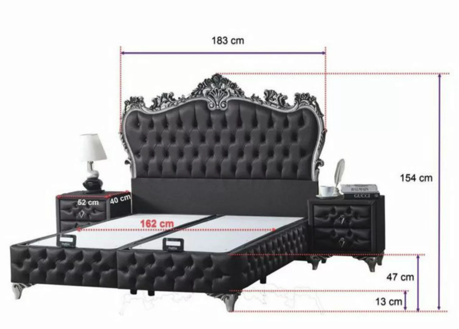 gowoll Boxspringbett 140-160-180 x 200 H3, Rixoss Doppelbett mit Matratze u günstig online kaufen