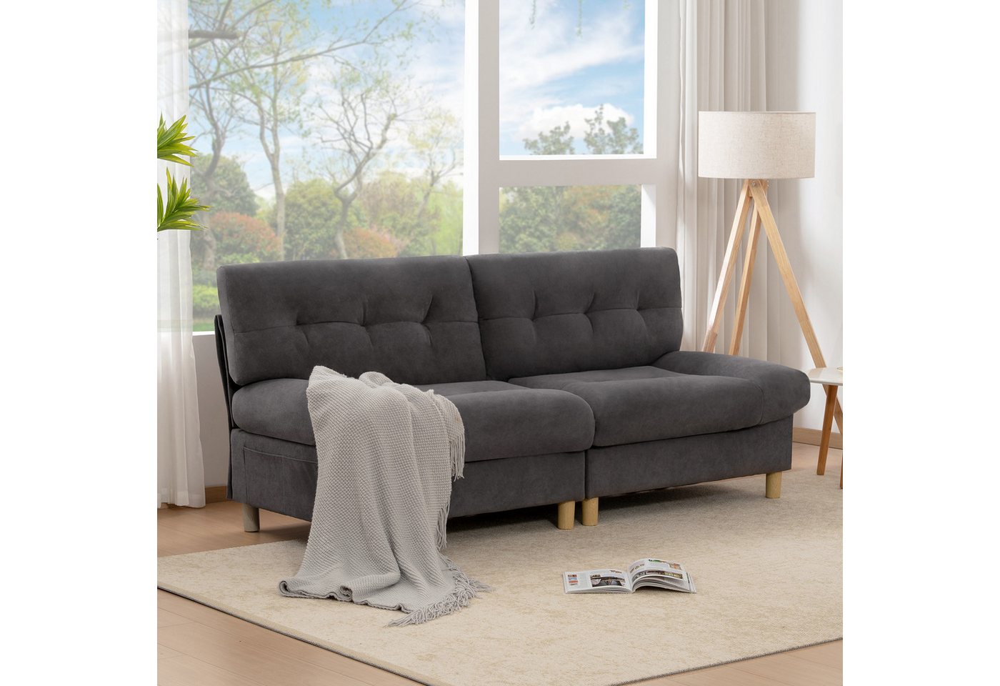 MODFU Sofa Modernes Luxuriöses Sofa,Polstersofa,Teddy-Samtstoff, Luxuriöses günstig online kaufen