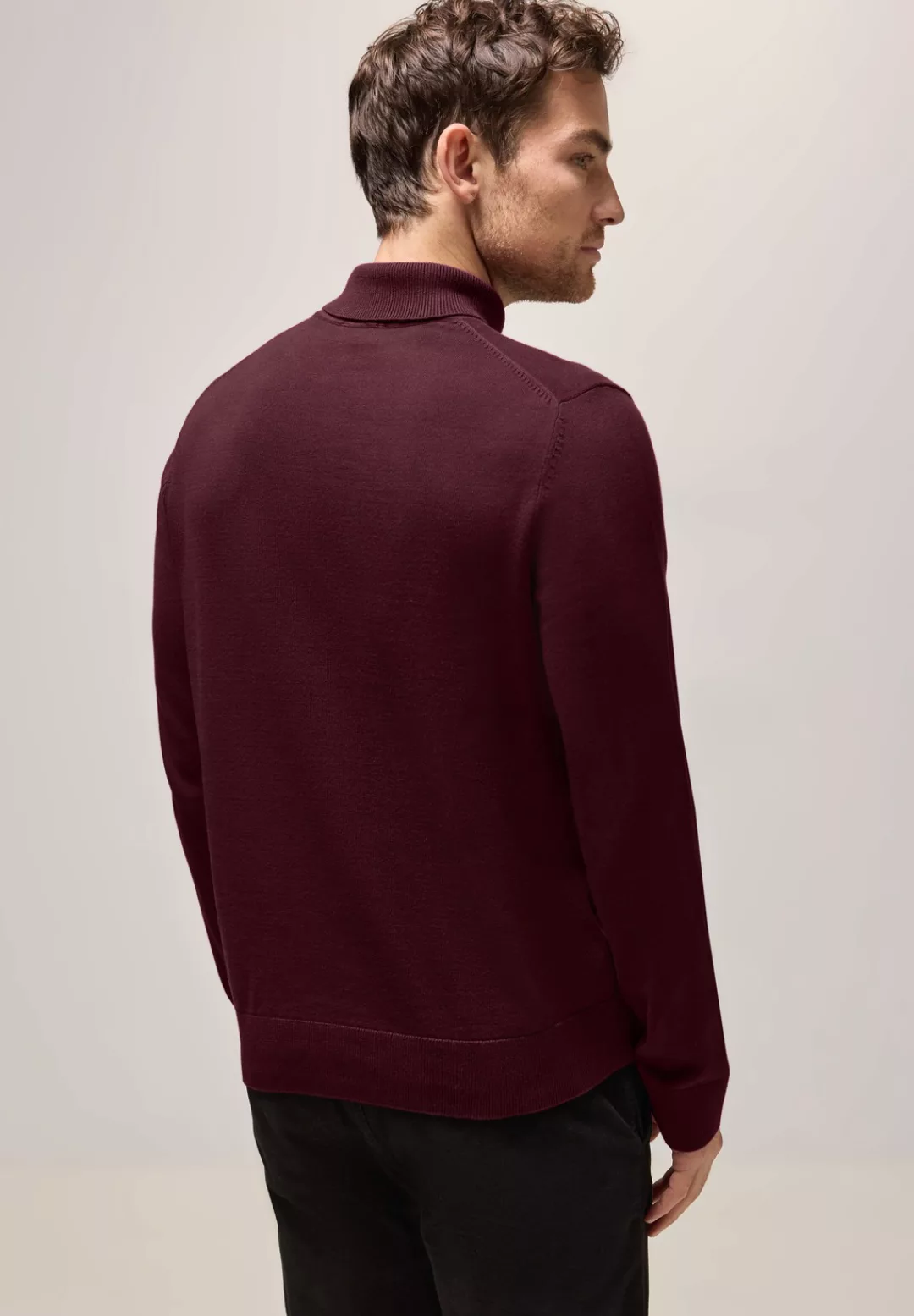 STREET ONE MEN Rollkragenpullover, aus reiner Baumwolle günstig online kaufen