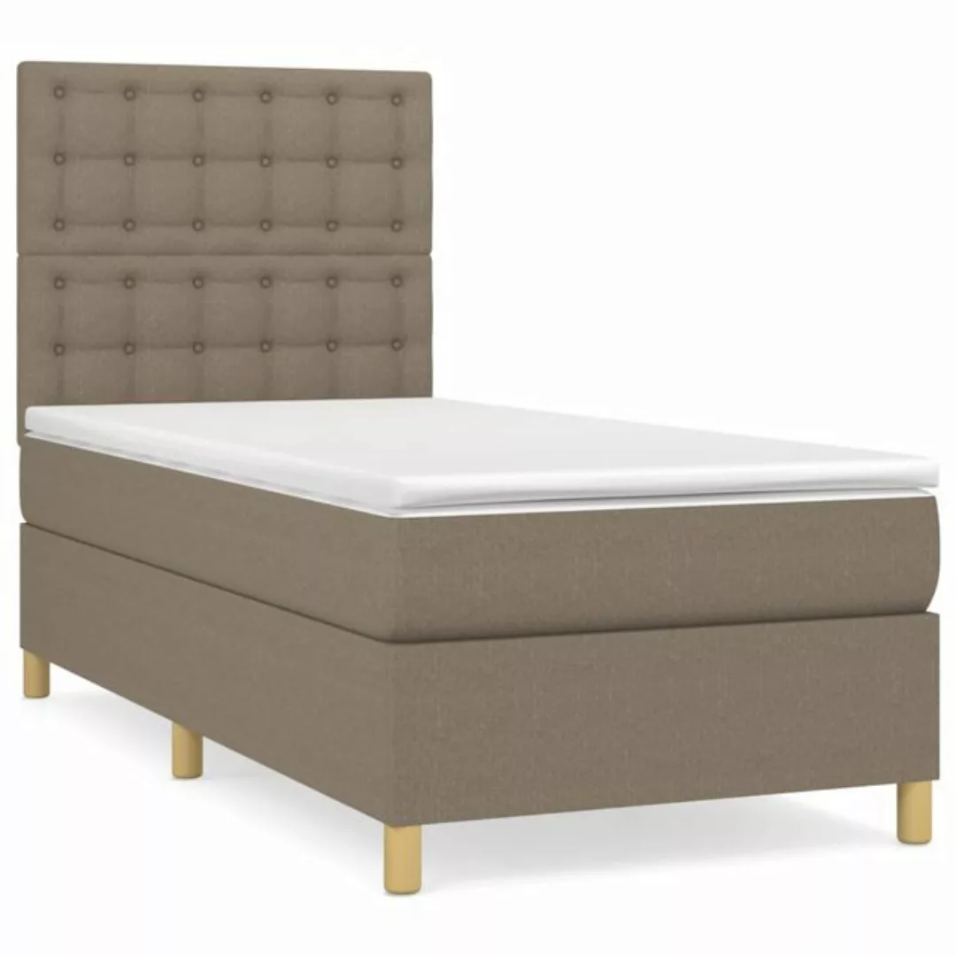 vidaXL Boxspringbett Boxspringbett mit Matratze Taupe 80x200 cm Stoff Bett günstig online kaufen