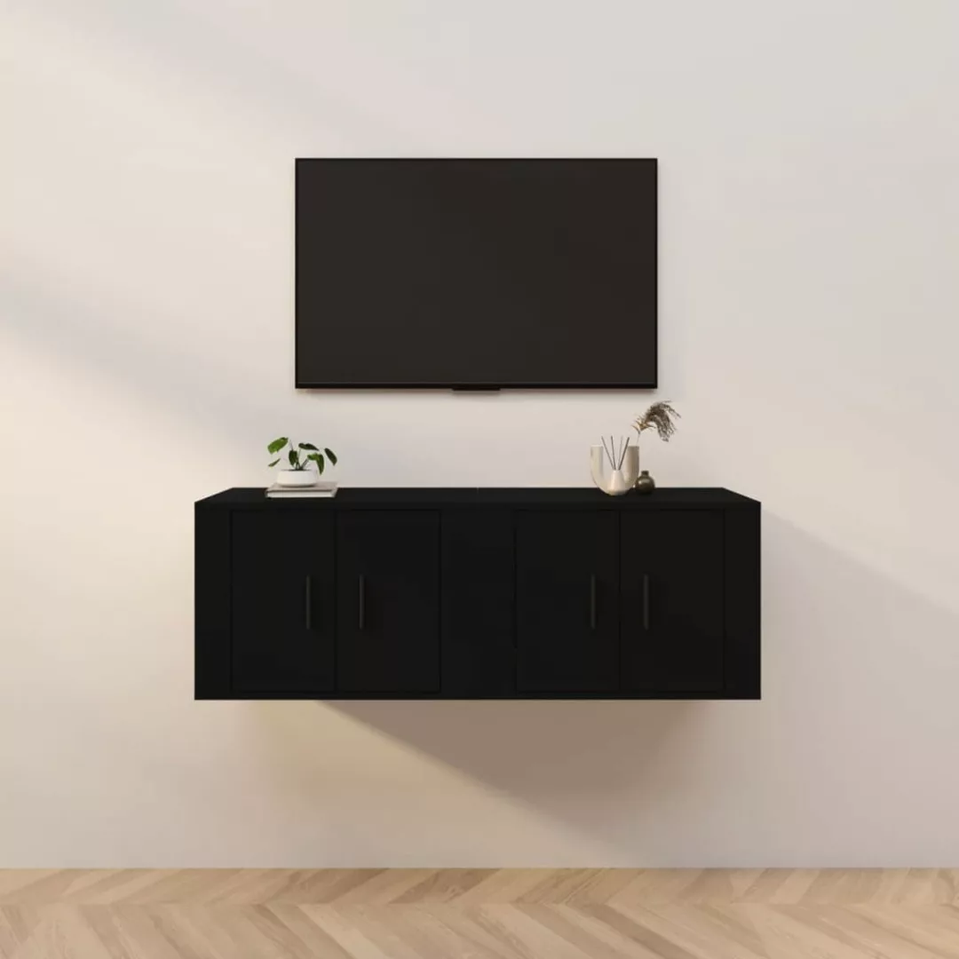 Vidaxl Tv-wandschränke 2 Stk. Schwarz 57x34,5x40 Cm günstig online kaufen