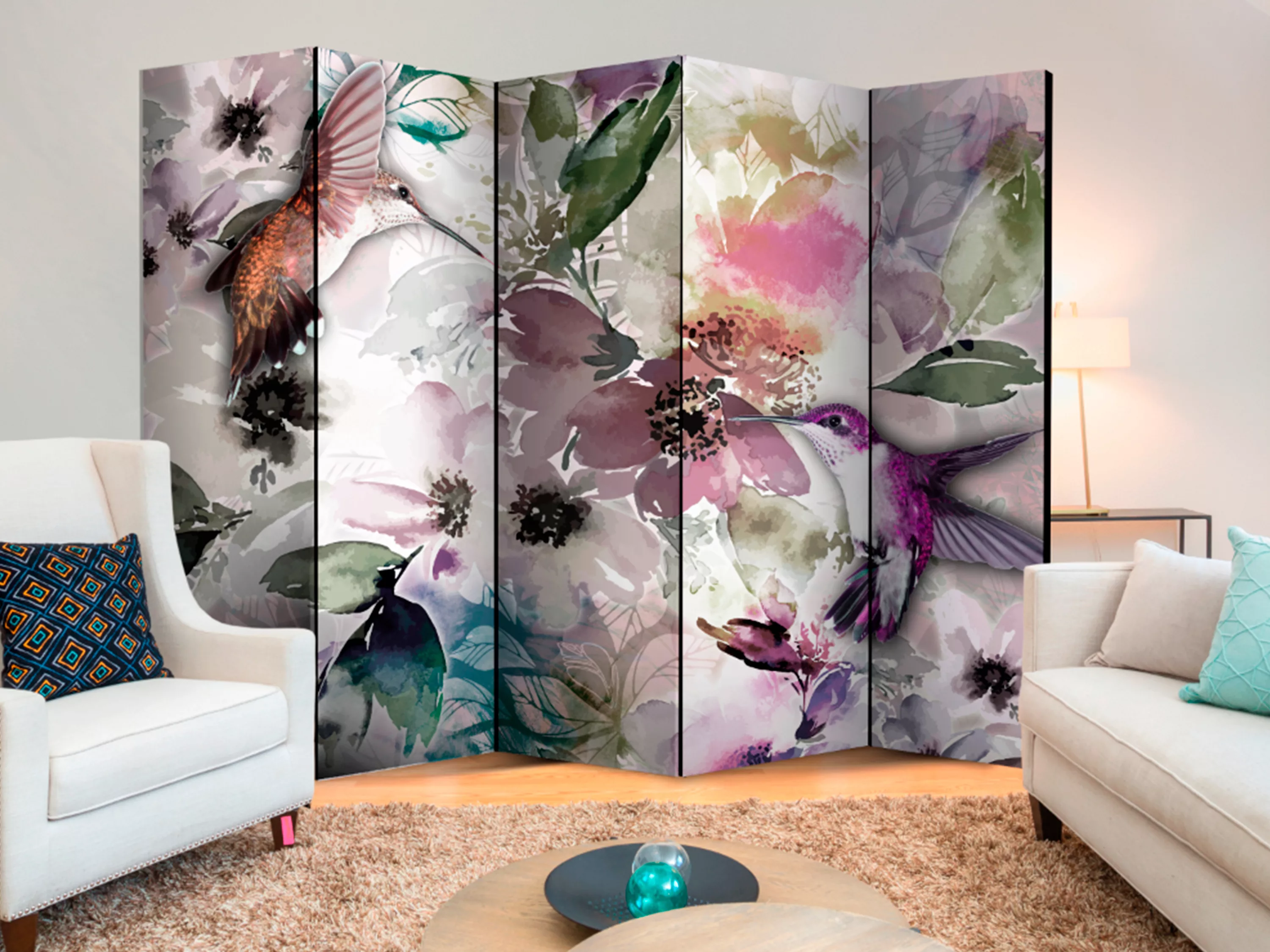 5-teiliges Paravent - Nature In Watercolor Ii [room Dividers] günstig online kaufen