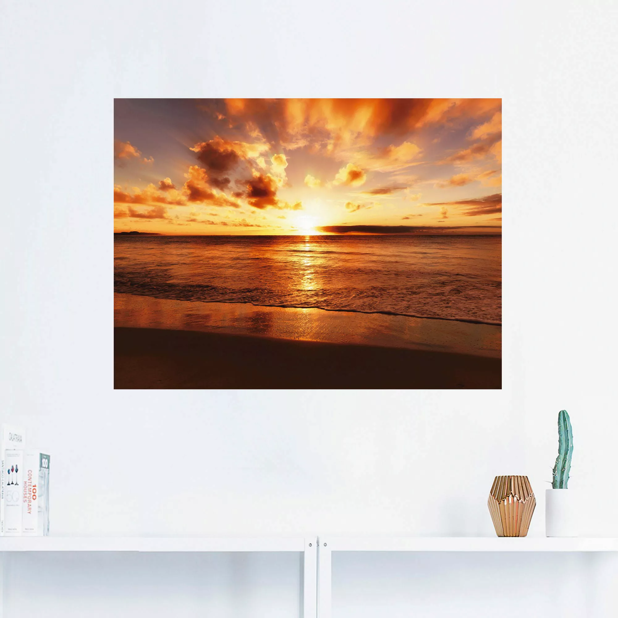 Artland Wandbild »Schöner Sonnenuntergang Strand«, Gewässer, (1 St.), als L günstig online kaufen