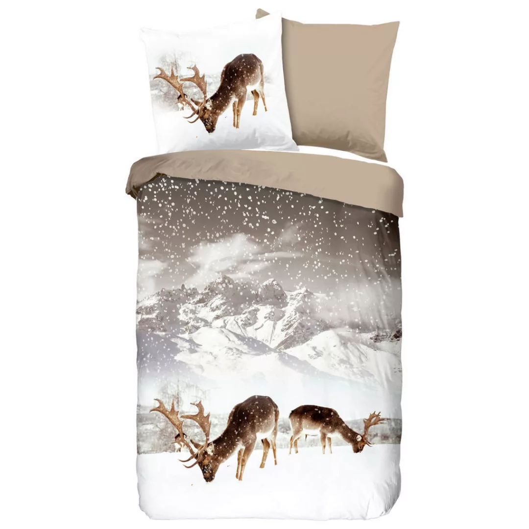 good morning Wendebettwäsche »Winter«, Biber, 135x200, Weich, Warm, Reißver günstig online kaufen