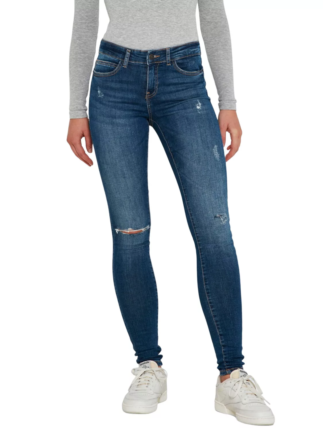 NOISY MAY Nmlucy Normal Waist Skinny Fit Jeans Damen Blau günstig online kaufen