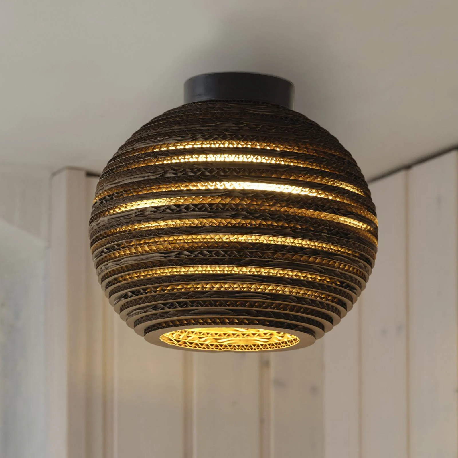 OSRAM Deckenleuchte BALL, braun, Ø 26 cm, Wellpappe, E27 günstig online kaufen