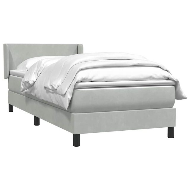 vidaXL Bett Boxspringbett mit Matratze Hellgrau 80x220 cm Samt günstig online kaufen