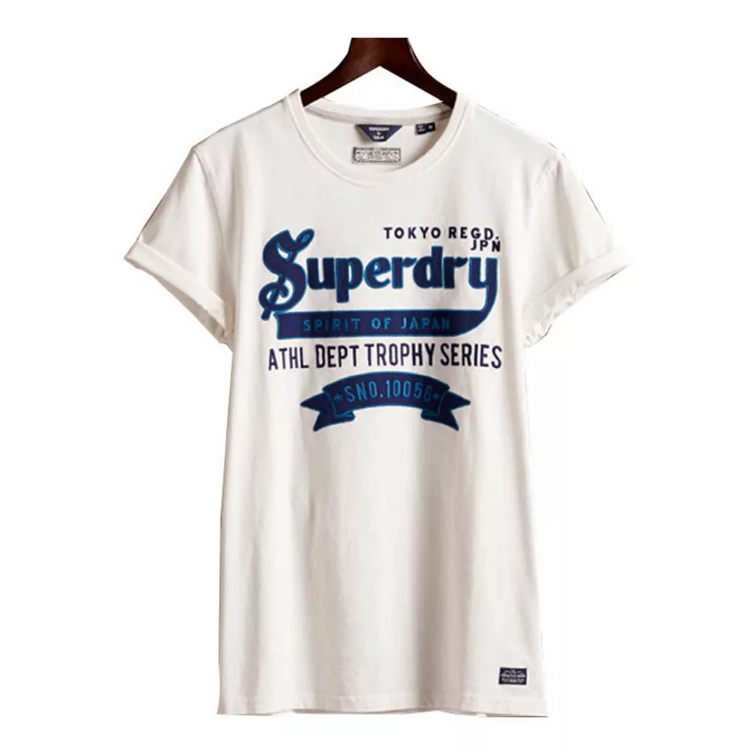 Superdry Reworked Classic Applique Kurzarm T-shirt XS Ecru günstig online kaufen