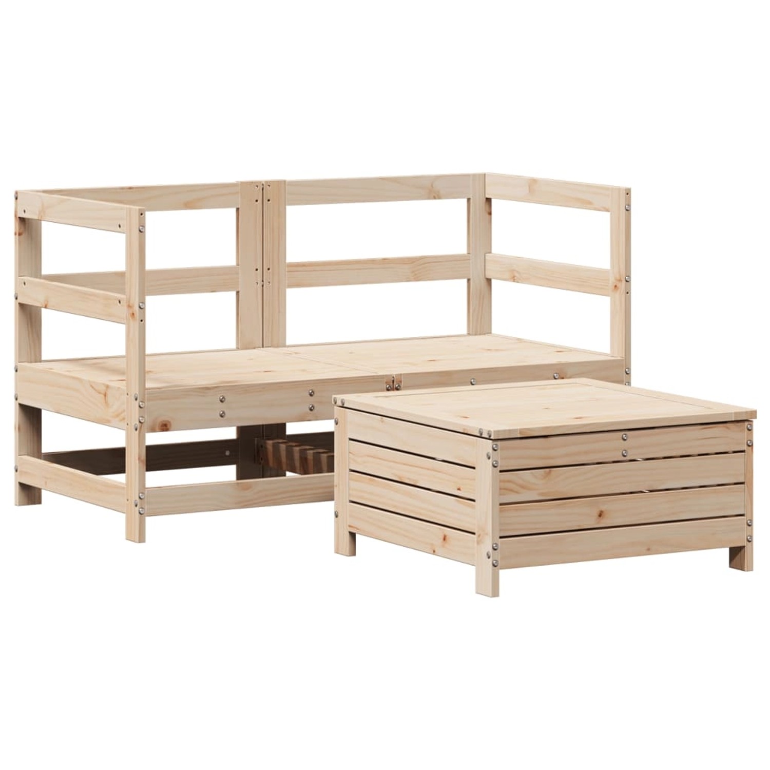 vidaXL 3-Tlg Garten-Sofagarnitur Massivholz Kiefer 3250752 günstig online kaufen