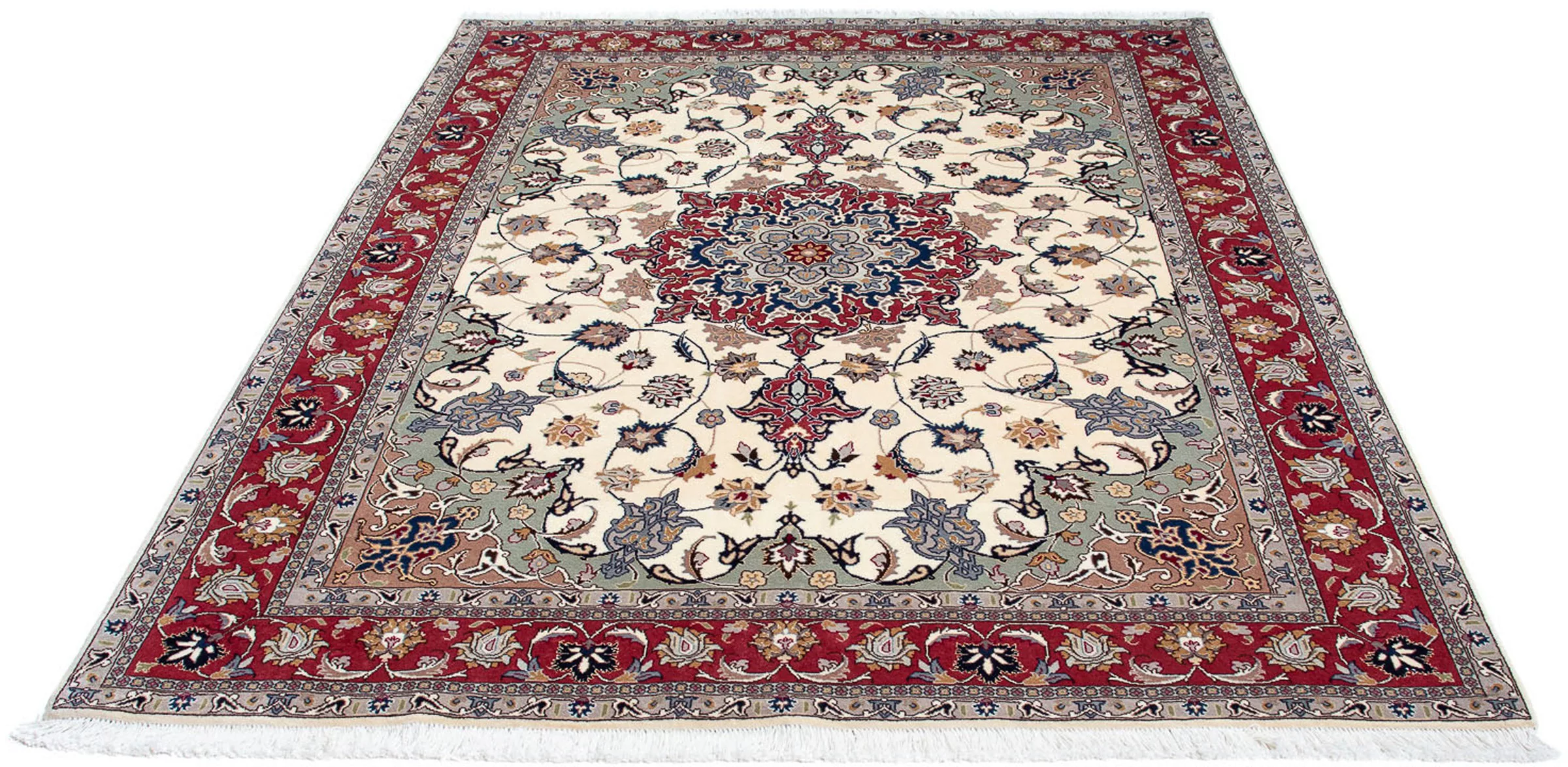 morgenland Orientteppich »Perser - Täbriz - Royal - 206 x 154 cm - beige«, günstig online kaufen