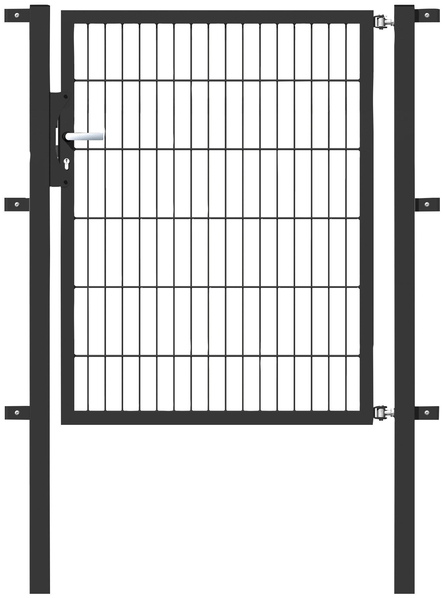 Metallzaun Einzeltor für Doppelstabmatte Anthrazit z. Einbeton. 120 cm x 10 günstig online kaufen