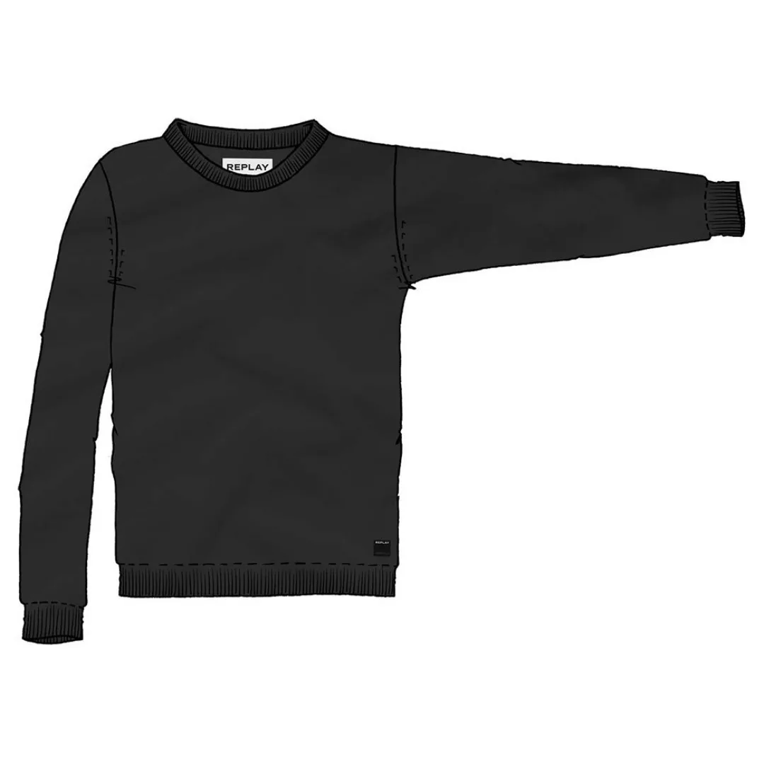 Replay Uk2671 Mesh Pullover M Black günstig online kaufen