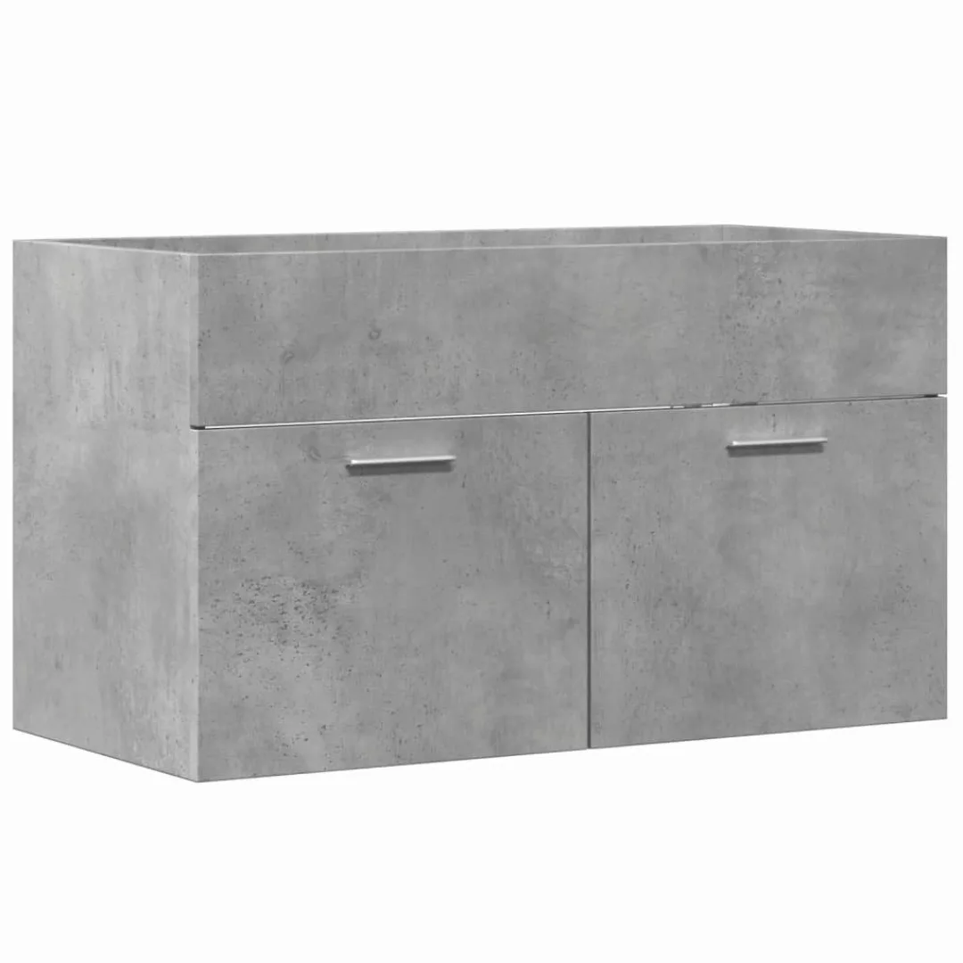 vidaXL Badezimmer-Set Waschbeckenunterschrank Betongrau 80x38,5x46 cm günstig online kaufen