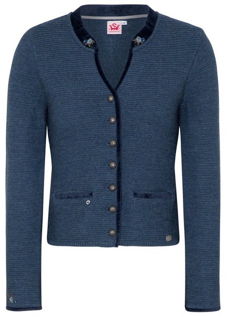 Spieth & Wensky Trachtenjacke Trachten Strickjacke MALTA jeansblau günstig online kaufen