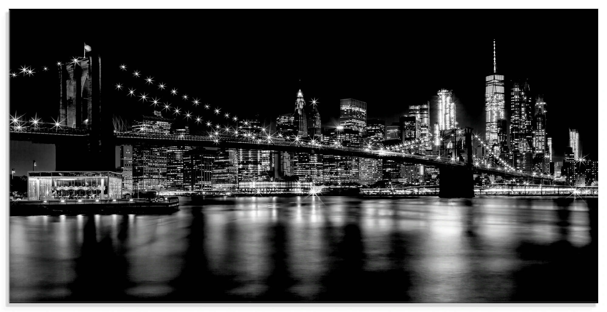 Artland Glasbild "Manhattan Skyline & Brroklyn Bridge I", Amerika, (1 St.), günstig online kaufen