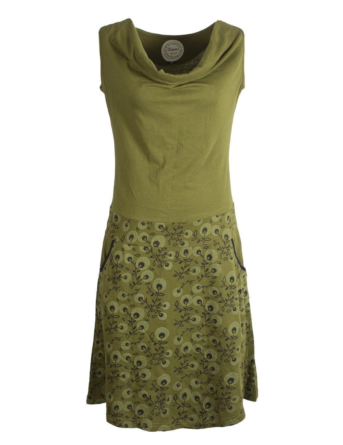 Vishes Sommerkleid Kleid Blumen-Muster, Wasserfall-Kragen und günstig online kaufen