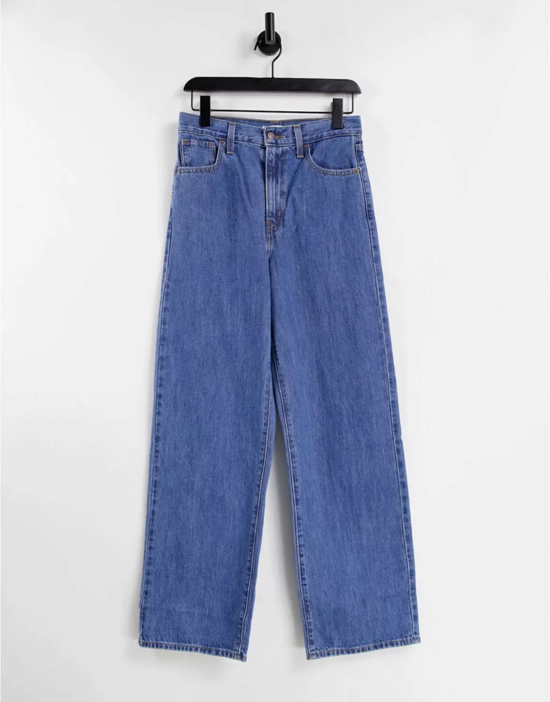 Levi's – Gerade geschnittene Jeans mit hohem Bund in mittlerer Waschung-Bla günstig online kaufen