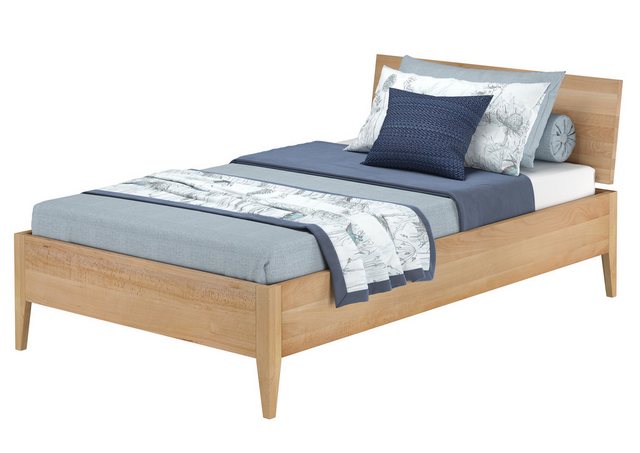 ERST-HOLZ Bett Einzelbett metallfrei 120x200 massives Buchenholz konische F günstig online kaufen