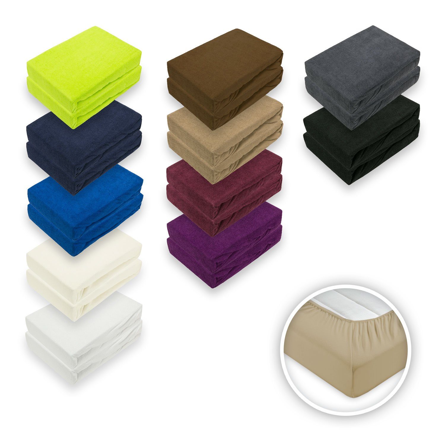 EXKLUSIV HEIMTEXTIL Spannbettlaken Doppelpack Frottee Spannbettlaken, günstig online kaufen