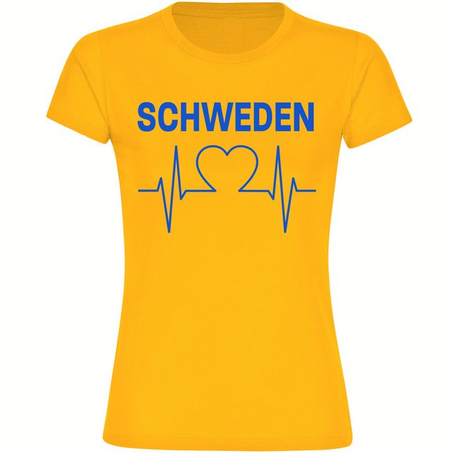 multifanshop T-Shirt Damen Schweden - Herzschlag - Frauen günstig online kaufen