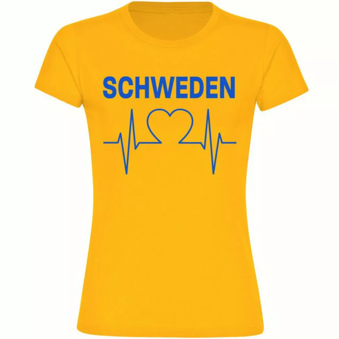 multifanshop T-Shirt Damen Schweden - Herzschlag - Frauen günstig online kaufen