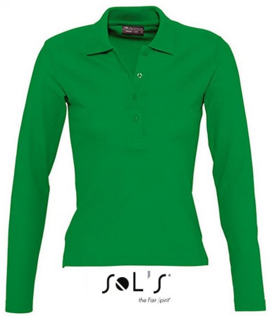 SOLS Langarmshirt Damen Longsleeve Poloshirt Podium / Vier Knöpfe günstig online kaufen