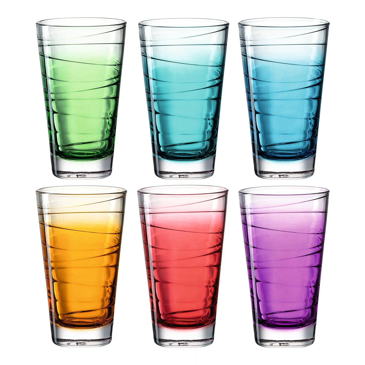 LEONARDO Longdrinkglas »VARIO STRUTTURA«, (Set, 6 tlg.), Colori-Glas, Farbv günstig online kaufen