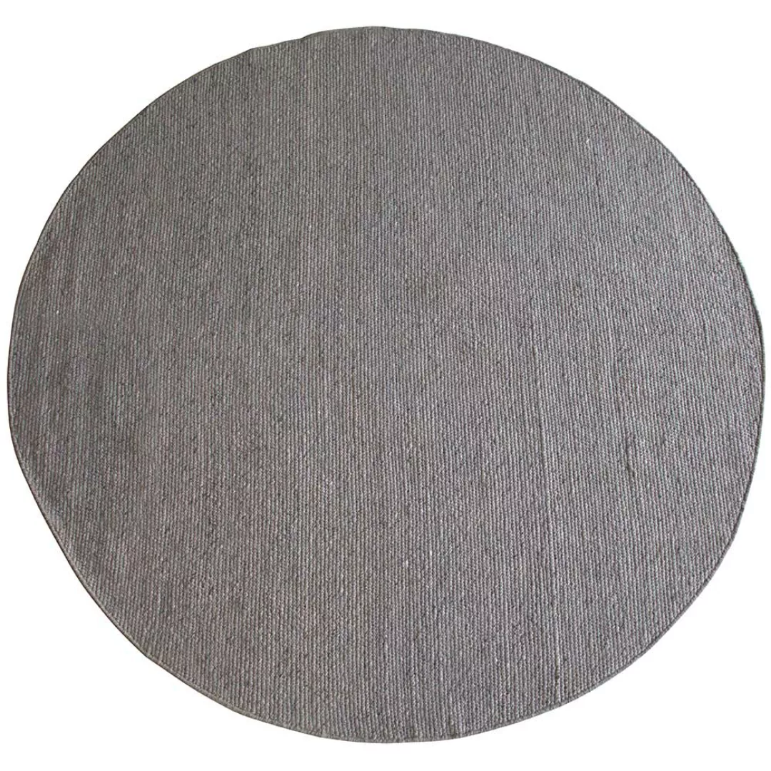 250 cm Teppich rund in Grau Webstoff günstig online kaufen
