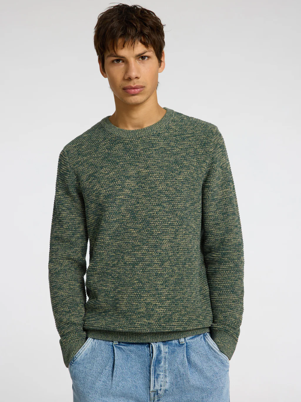 SELECTED HOMME Rundhalspullover SLHVINCE LS KNIT BUBBLE CREW NECK NOOS günstig online kaufen