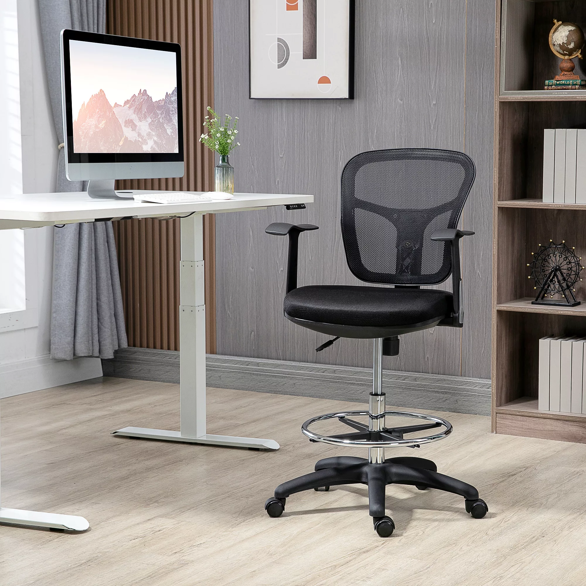 Vinsetto Bürostuhl Ergonomischer Computerstuhl 95-115 cm mit Armlehne & Fuß günstig online kaufen