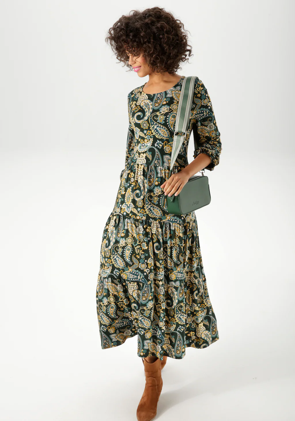 Aniston CASUAL Jerseykleid, mit farbharmonischem Paisley-Muster - NEUE KOLL günstig online kaufen