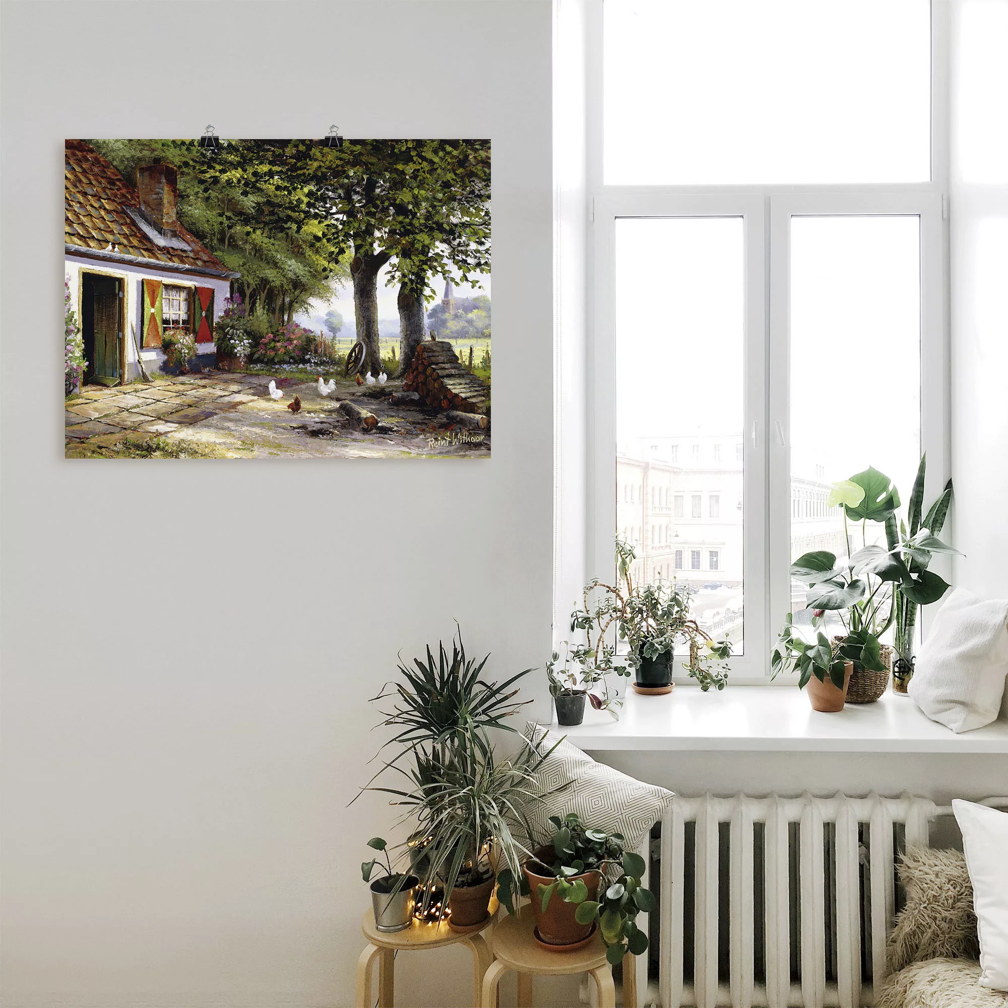 Artland Wandbild "Hühner auf dem Hof", Garten, (1 St.) günstig online kaufen