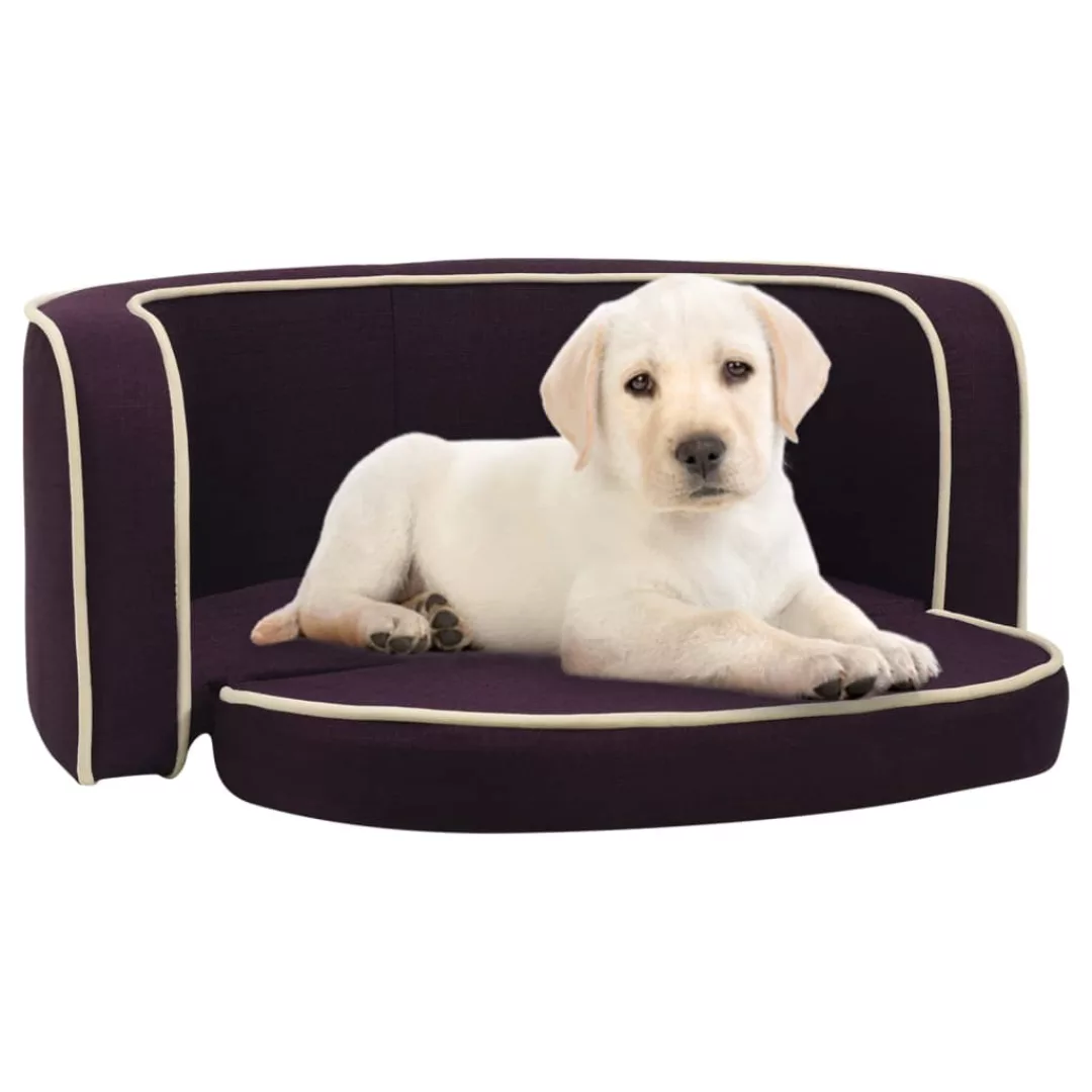 Hundesofa Klappbar Burgunderrot 76x71x30 Cm Leinen Kissen günstig online kaufen