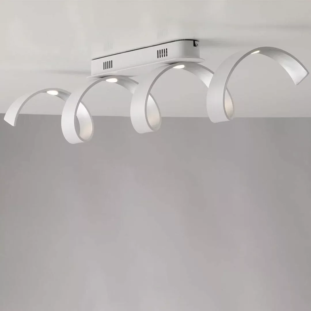 LED Deckenleuchte Helix in Weiß und Silber 20W 1600lm günstig online kaufen