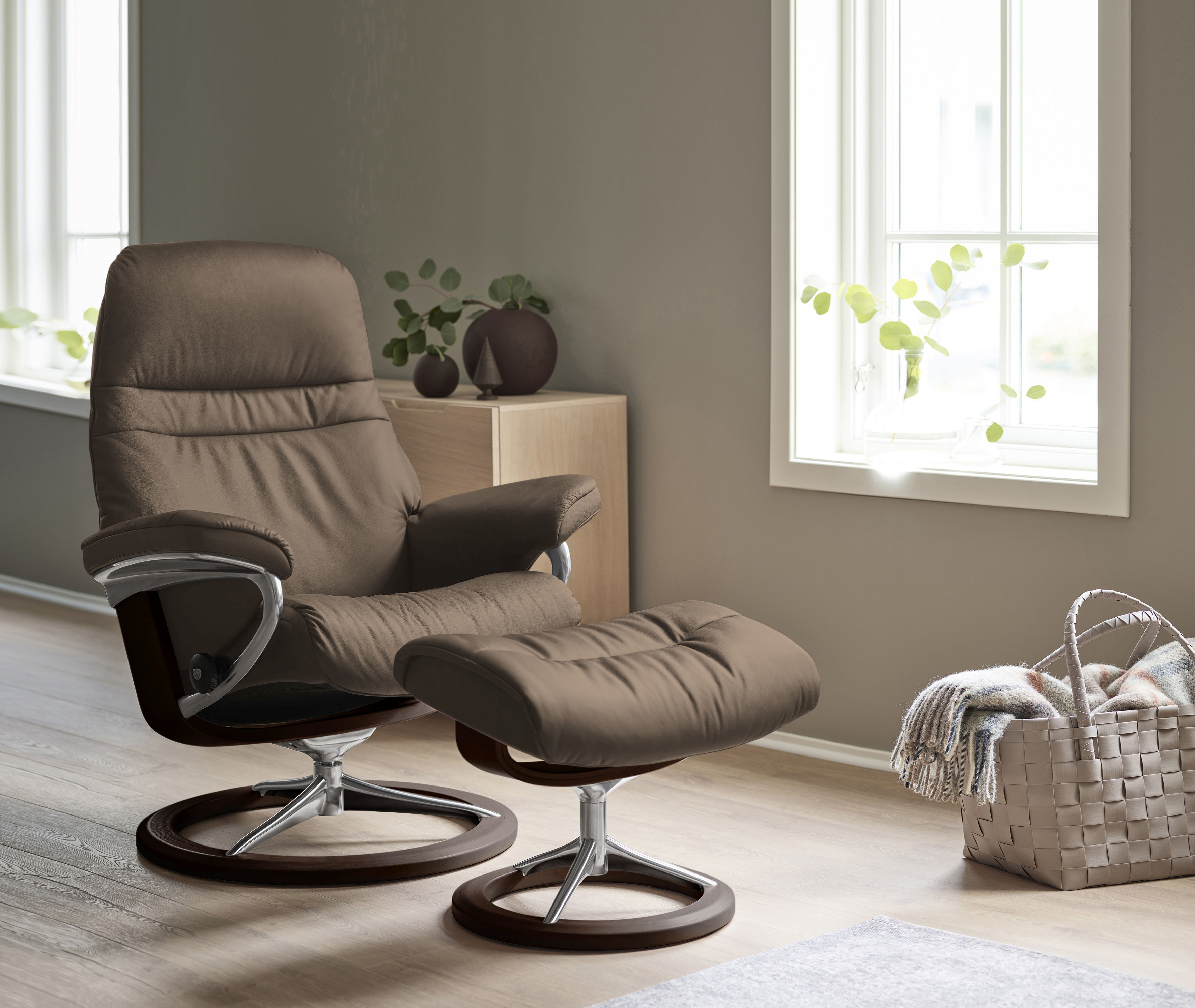 Stressless Relaxsessel "Sunrise", (Set, Relaxsessel mit Hocker), mit Signat günstig online kaufen