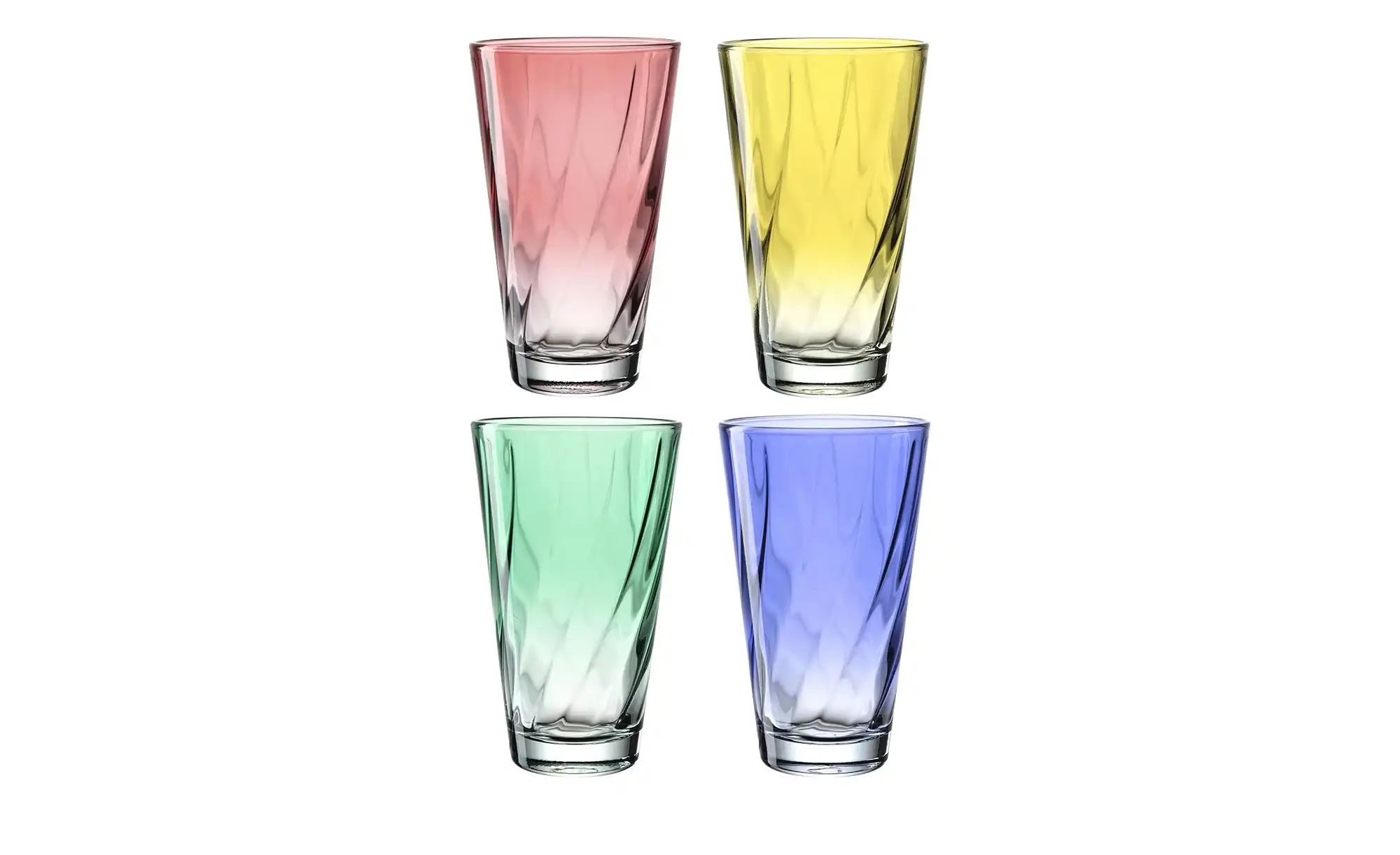 LEONARDO 4er-Gläserset  Twist ¦ transparent/klar ¦ Glas Gläser & Karaffen - günstig online kaufen