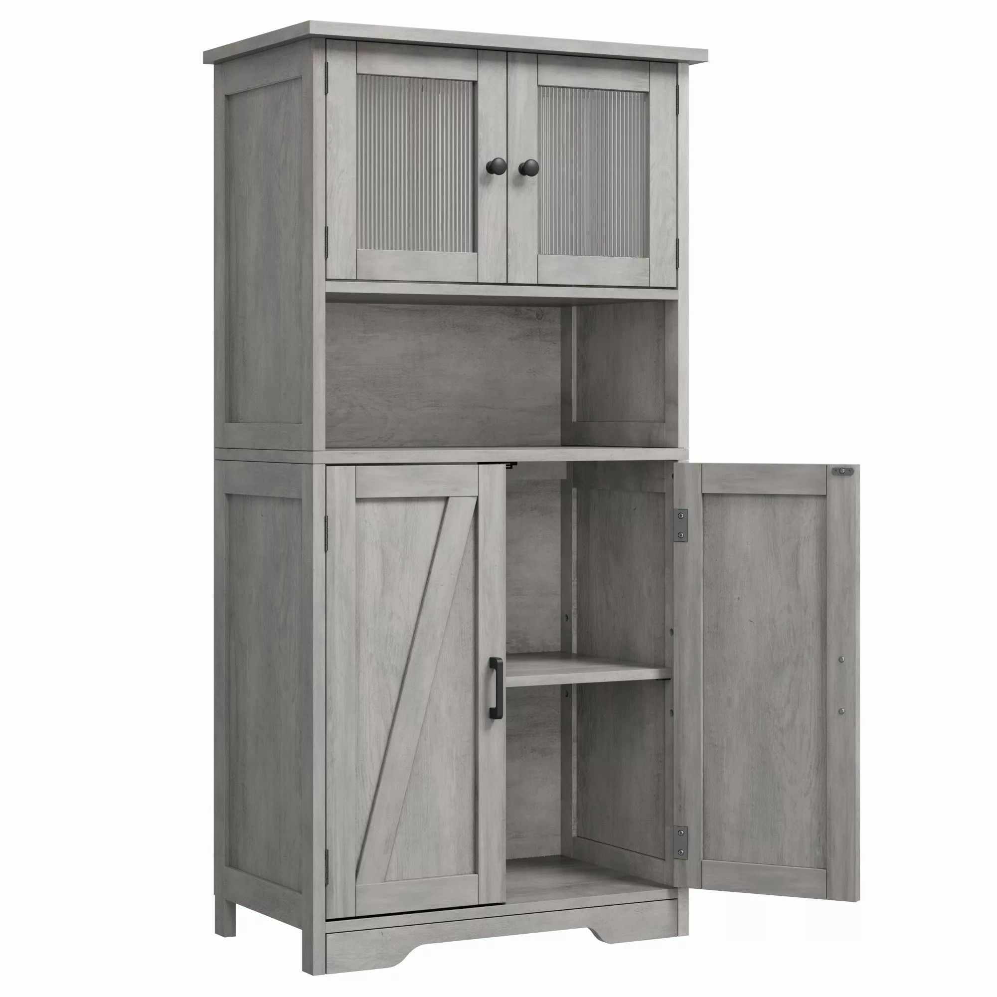 GarveeMore Hochschrank 128cm Badezimmerschrank mit 4 günstig online kaufen