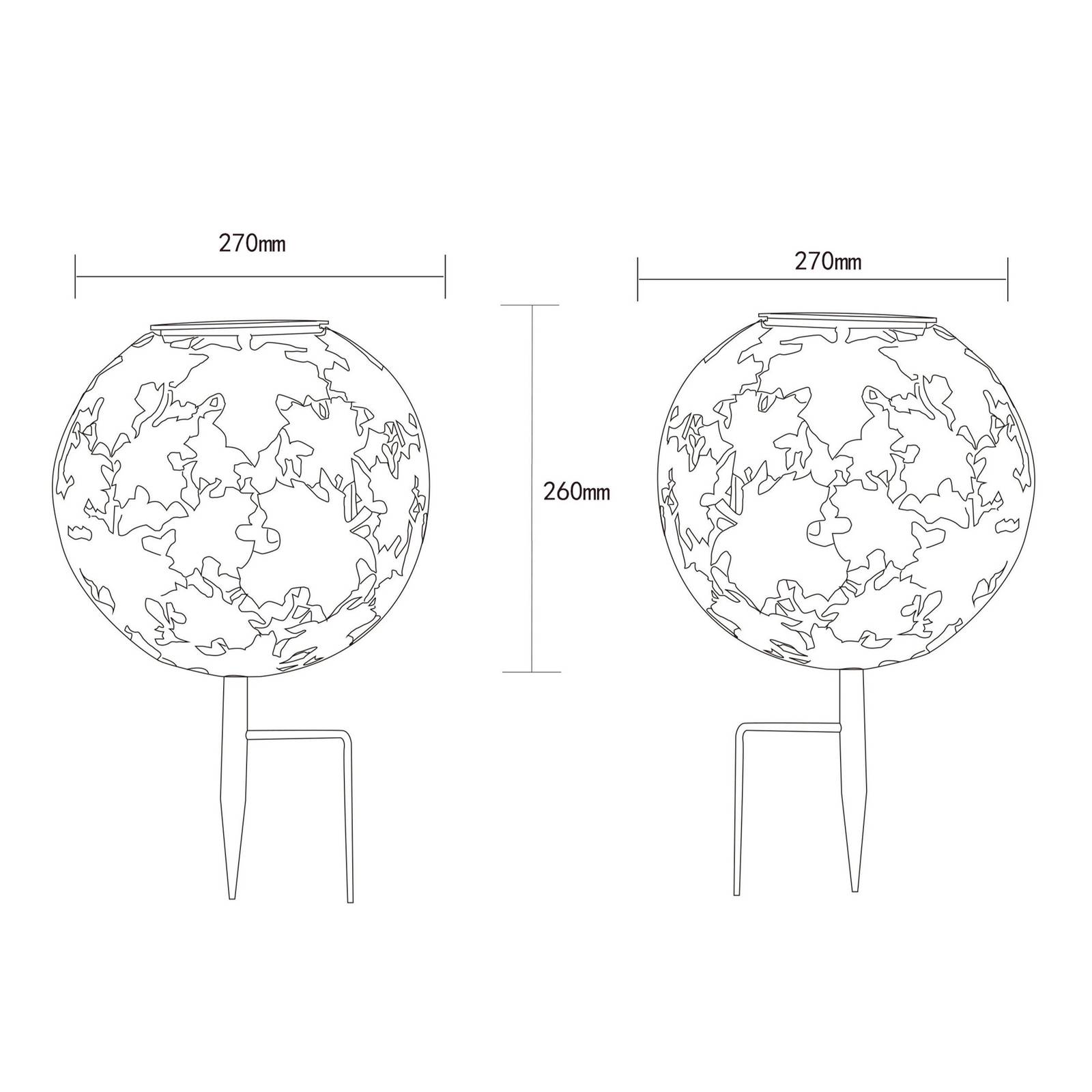 LED-Solarleuchte 36749S Kugel Ø 27 cm, silber, Erdspieß günstig online kaufen