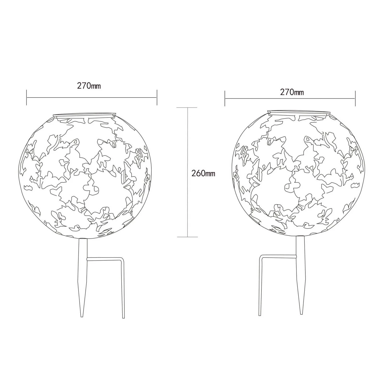 LED-Solarleuchte 36749S Kugel Ø 27 cm, silber, Erdspieß günstig online kaufen