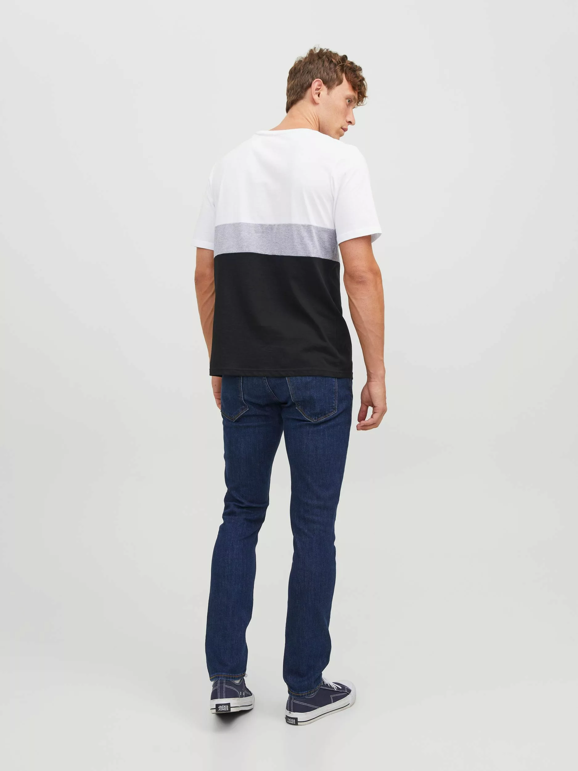 Jack & Jones Herren Rundhals T-Shirt JJEREID BLOCKING - Regular Fit günstig online kaufen